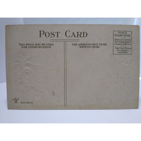 Fantasy Postcard Giant Blonde Goddess In Clouds Looks Down On Village CC No57 - Picture 3 of 3